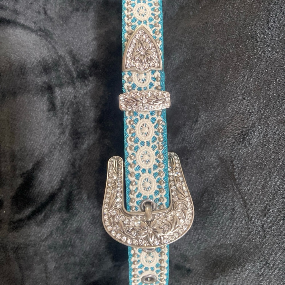 Shyanne Blue and Silver Kids Belt